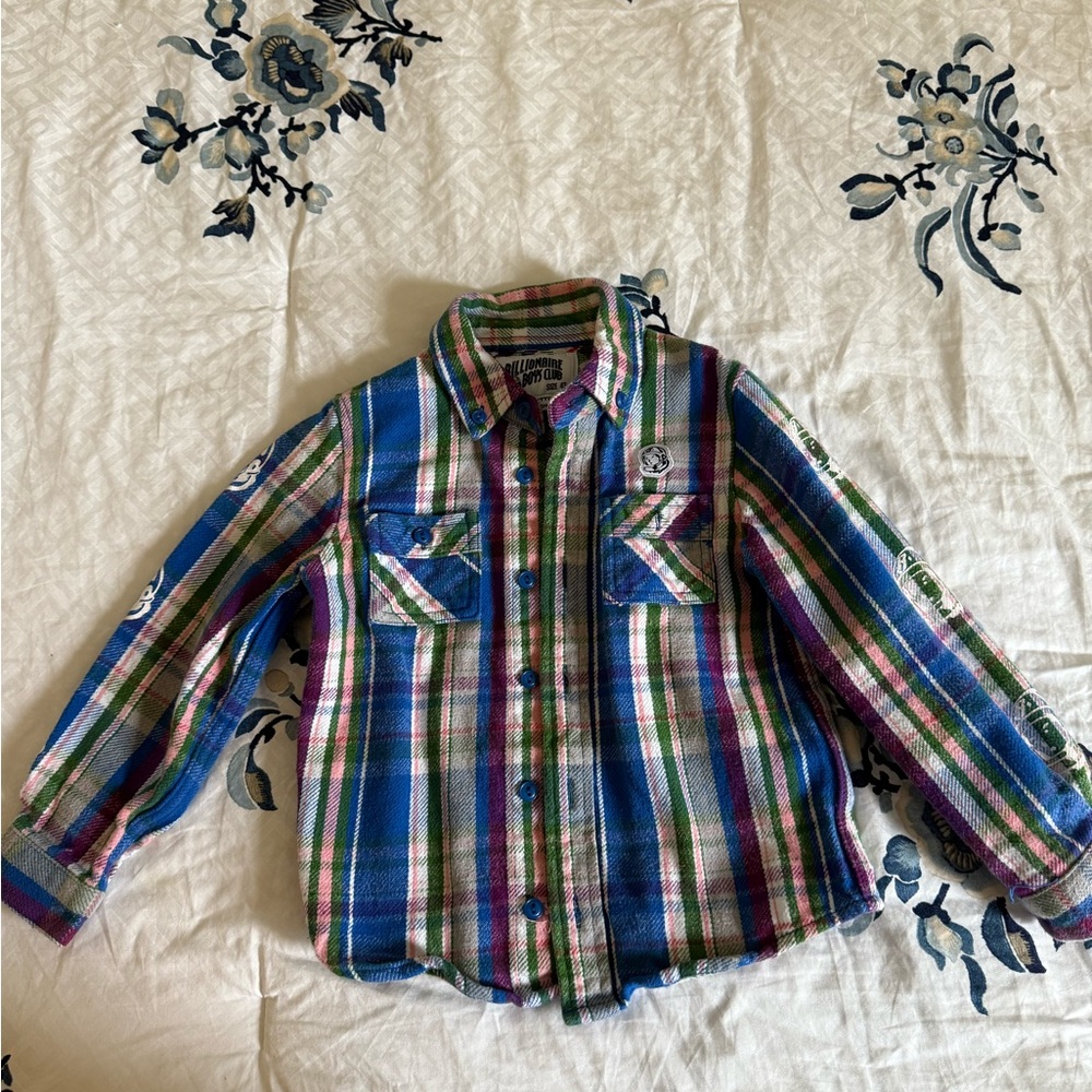 Billionaire Boys Club Kids Plaid Button-Up Shirt - Blue, Green, Red